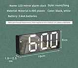 Настільний електронний LED-годинник, будильник, термометр black/white, фото 9