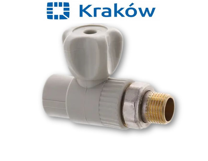 Радіаторний кран 20x1/2" Krakow прямий (ст. кул)