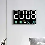 Настільний/настінний електронний LED годинник, термометр, гігрометр, фото 3