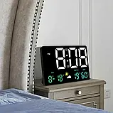 Настільний/настінний електронний LED годинник, термометр, гігрометр, фото 6