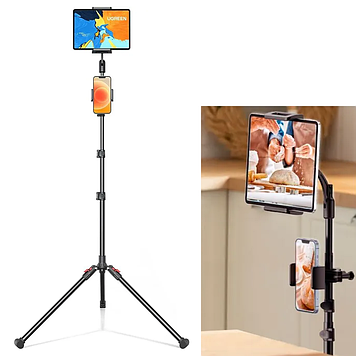 Тримач для телефона планшета міцний штатив трипод високий підлоговий Універсальний два кріплення Ugreen