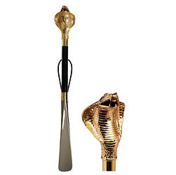 Ріжок для взуття «КОБра» золото, довгий