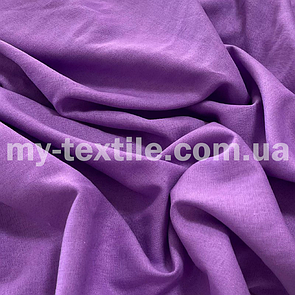 Лляна тканина однотон натуральна бавовна з віскозою 140 см Бузковий