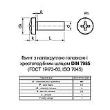 DIN7985 М3х20 нержавіюча сталь гвинт повна різьба крок 0,5 [N5M50000N5M5302000] циліндр PH1 Metalvis, фото 3