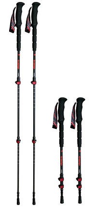 Карбонові трекінгові палиці Tramp Carbon TRR-015, 62-135 см | Ультралегкі, міцні, телескопічні, трисекційні (пара), фото 1