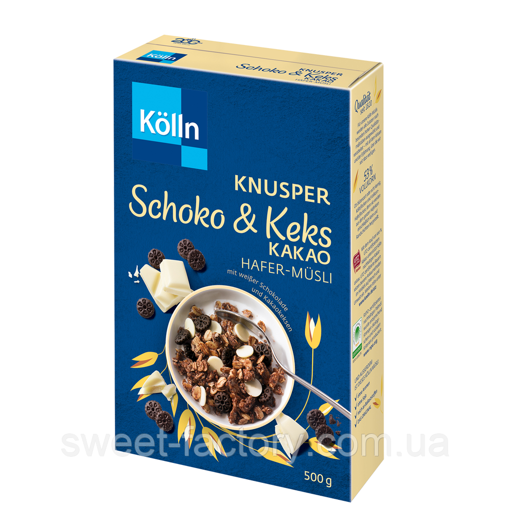 Мюслі Kolln Knusper Schoko & Keks Kakao Hafer Musli 500g, фото 1