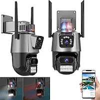 Комплект 2шт Уличная WIFI камера видеонаблюдения 6MP, Full HD, с сиреной / Поворотная камера наблюдения