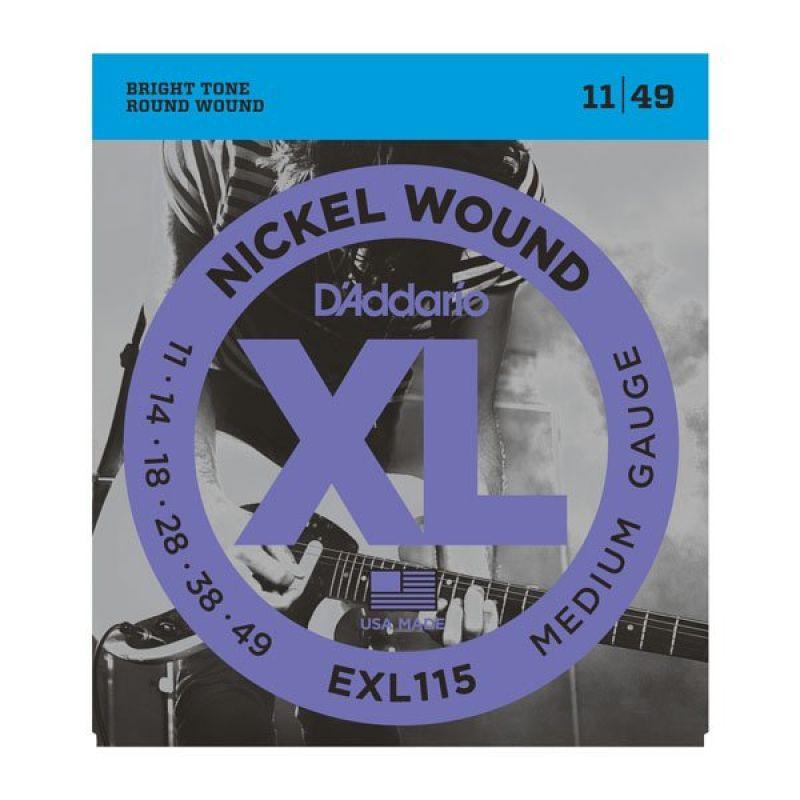 Струни D'addario EXL115 для електрогітари (.011-.049) (нікель)