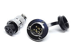 Роз'єм GX25-4pin комплект (Гніздо з фланцем + штекер)