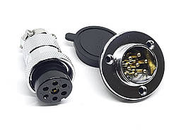 Роз'єм GX25-7pin комплект (Гніздо з фланцем + штекер)