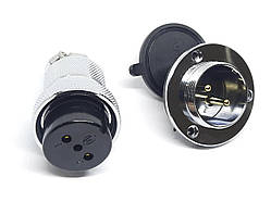 Роз'єм GX30-2pin комплект (Гніздо з фланцем + штекер)