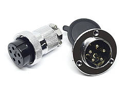 Роз'єм GX30-5pin комплект (Гніздо з фланцем + штекер)