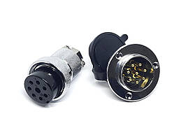 Роз'єм GX30-8pin комплект (Гніздо з фланцем + штекер)