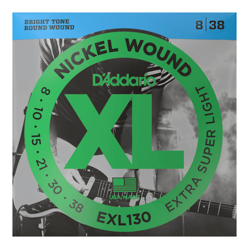 Струни D'addario EXL130 для електрогітари (.008-.038) (нікель)