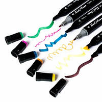 Маркери для творчості малювання 24 шт, Круті фломастери для малювання, Двосторонній фломастер-маркер MX-99