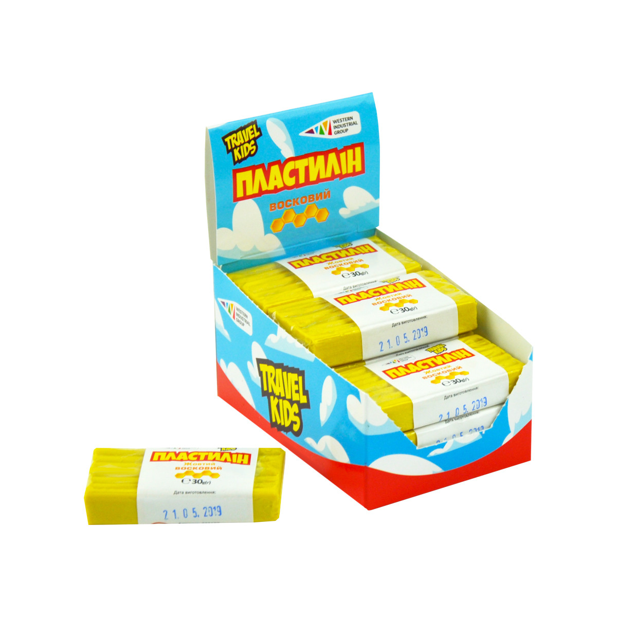 Пластилін "Гамма" UA воск.Travel Kids 30г жовтий 333107