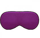 Шовкова маска для сну, відпочинку Silenta Silk Лілова (кайма) + беруші, фото 2