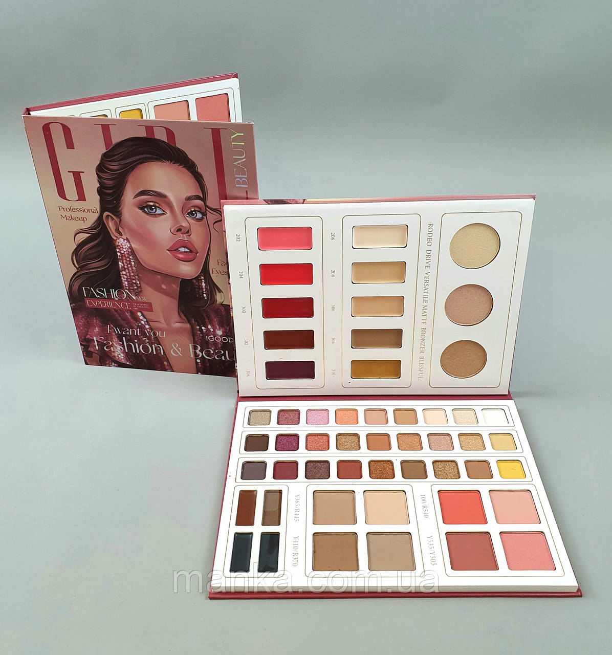 Дитяча косметика набір IG 3050  тіні, хайлайтери, помади, рум яна, бронзери, консилери, в коробці, фото 1