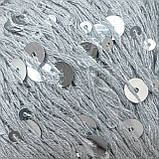 Королівська Паєтка 3мм + 6мм № 72 сірий у тон (Пряжа бавовна з паєтками), фото 2