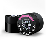 NAILSOFTHENIGHT Sparkle builder gel 04 — рожевий світловідбиваючий будівельний гель, 15 мл