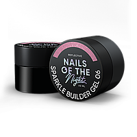 NAILSOFTHENIGHT Sparkle builder gel 06 — персиковий світловідбиваючий будівельний гель, 15 мл