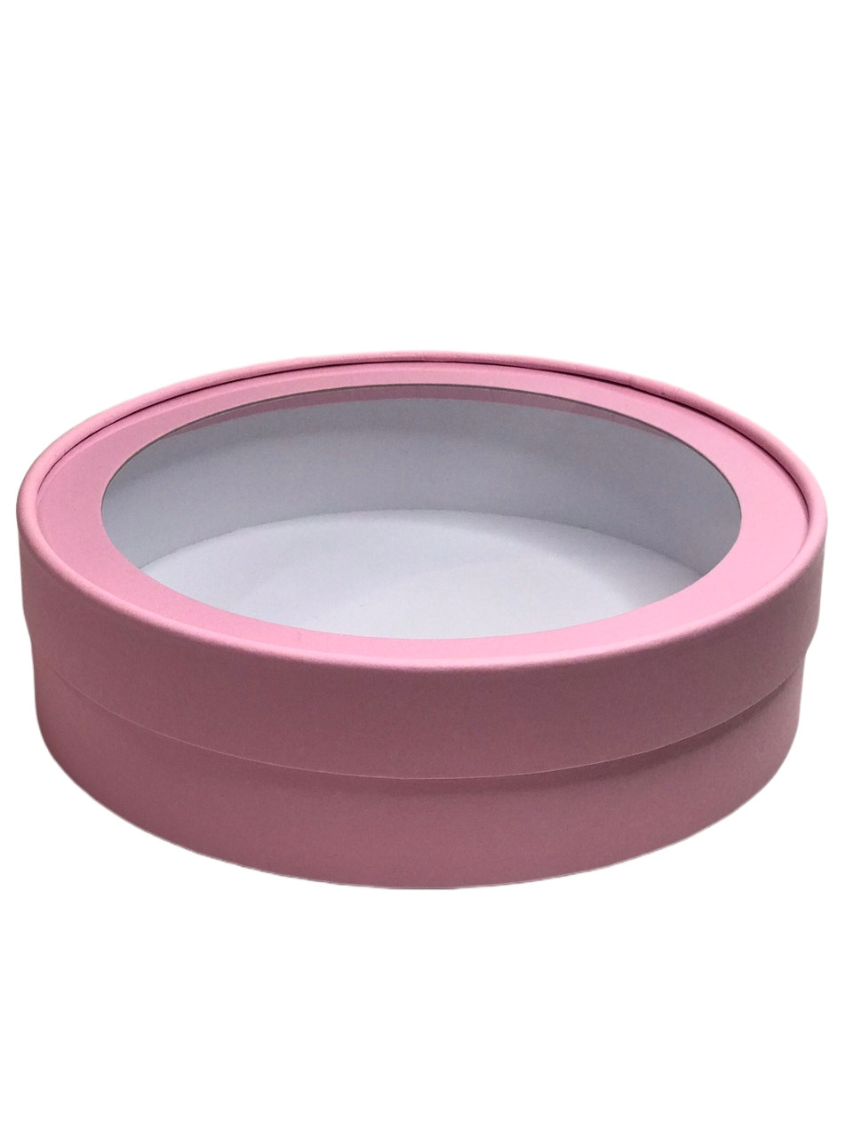Коробка 30*6 з прозорою кришкою (рожевий матовий)