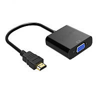 Перехідник-конвертер HDMI (M) - VGA (F), TRY, чорний