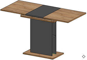 STOUN A/D стіл антрацит/дуб крафт золотий