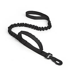 Повідець для собак з розтягненням Pet Nova Tactic 100-140см 25мм чорний