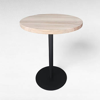 Стіл дерев'яний для кафе на металевій нозі Круглий столик в стилі лофт на одній ніжці Масив Ясен