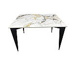 Стіл обідній Norman Ceramic 120*90 gold Phoenix глянець/чорний каркас, фото 3