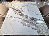 Стіл обідній Norman Ceramic 120*90 gold Phoenix глянець/чорний каркас, фото 5