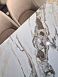 Стіл обідній Norman Ceramic 120*90 gold Phoenix глянець/чорний каркас, фото 6