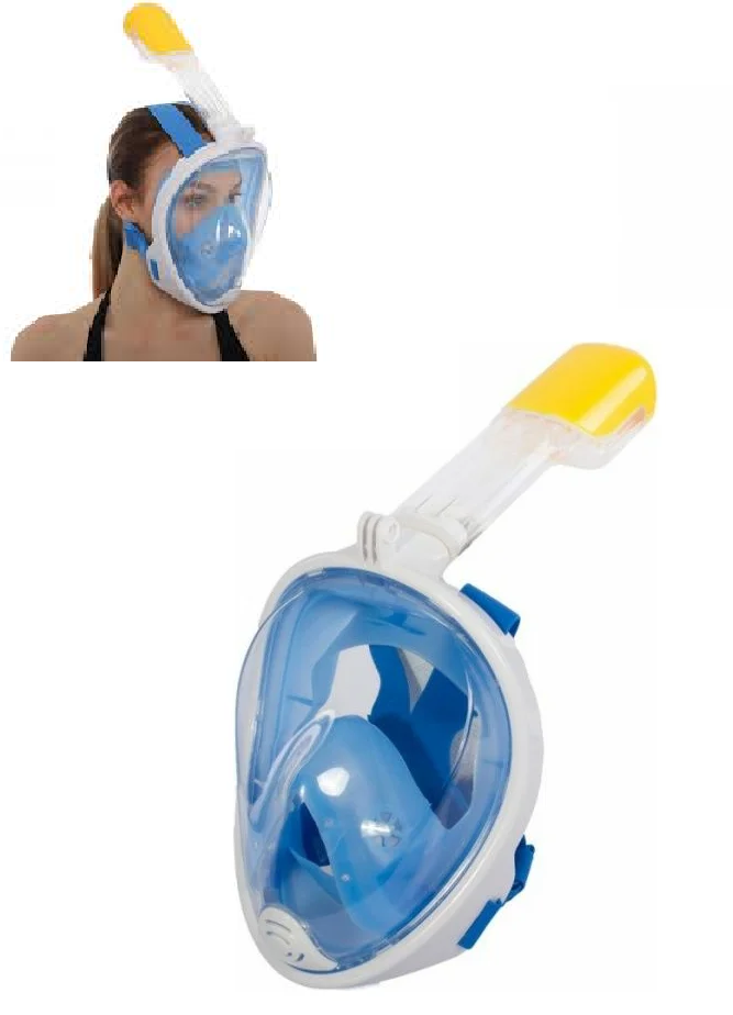 Маска повнолицева для снорклінгу плавання Tribord Free Breath S-M блакитна