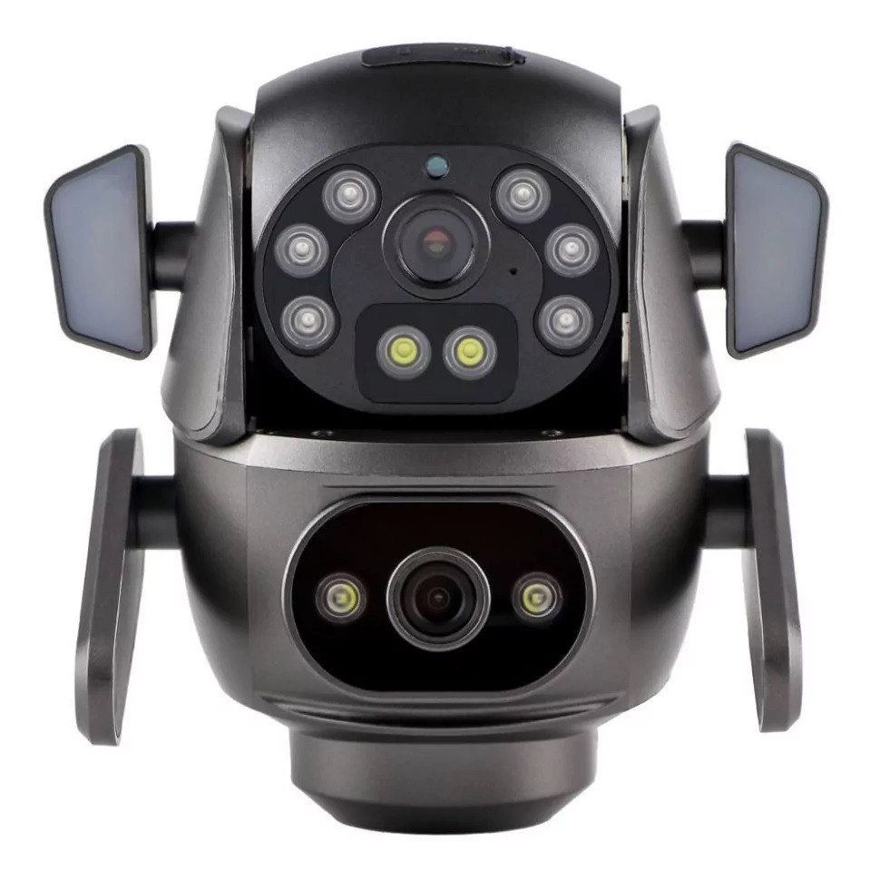 Смарт камера вулична з подвійним екраном XO CR04 Robot |Wi-Fi| Чорний