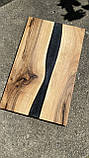 Дошка кухонна з дерева і епоксидної смоли, Розмір 27*43см, фото 3