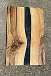 Дошка кухонна з дерева і епоксидної смоли, Розмір 27*43см, фото 4