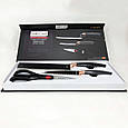 Красиві кухонні ножі, Якісний набір ножів з підставкою, Бюджетні кухонні ножі Ексклюзивні MB-71, фото 5