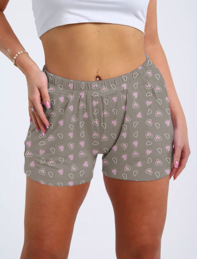 Шорти жіночі сірі в сердечка S, фото 1