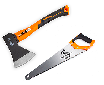 Набір Polax топору 600 г і ножівка BARRACUDA 450 мм (335-19)