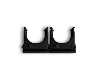 Кліпса для гофрі Polax 25 мм чорна 100 шт. (37-069)