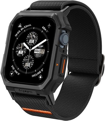 Чохол і ремінець Spigen для Apple Watch 4/5/6/7/8/9/SE (44/45 mm) - Lite Fit Pro, Matte Black (ACS07103), фото 1