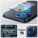 Захисне скло Spigen для камери iPhone 16/15/14 Pro & Pro Max - EZ Fit Optik Pro (2шт), Blue Titanium (AGL07164), фото 3