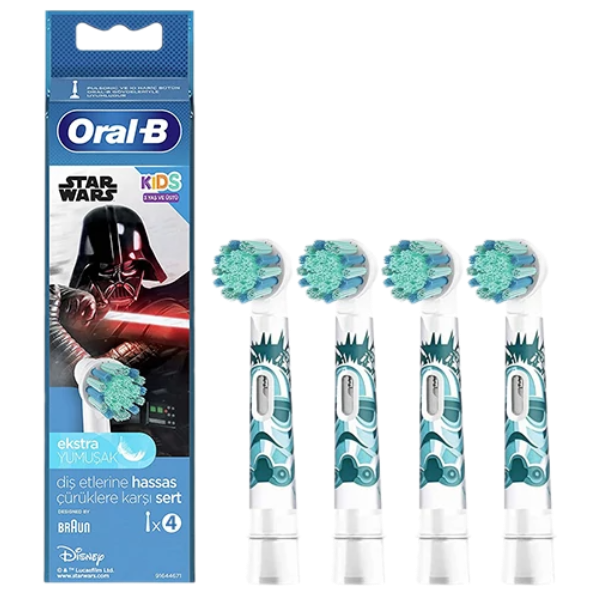 Насадка для електричної зубної щітки Oral-B Kids Extra Soft EB10S Зоряні війни White (4 шт.)