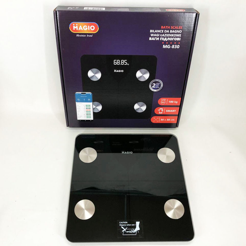 Ваги підлогові з підключенням до телефону MAGIO, Ваги для контролю втрати ваги електронні розумні YX-98, фото 1