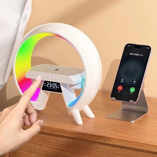 Лампа з аудіофункціями та зарядкою G-Lite, Розумний нічник з бездротовою зарядкою JY-54, фото 1
