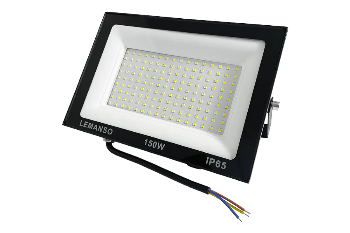 Прожектор світлодіодний 150W, холодний білий IP65 6500K чорний, 9000Lm. Lemanso Нептун