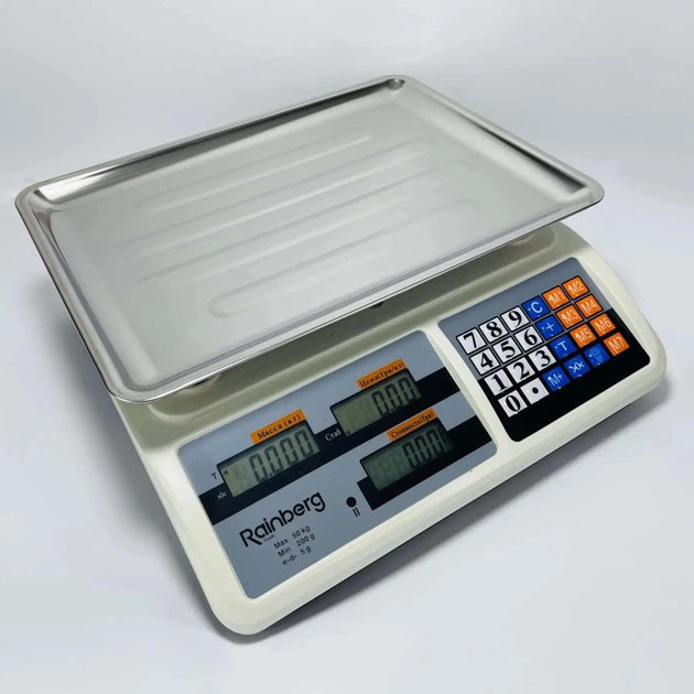 Ваги торговельні електронні Rainberg RB-310 до 55 кг з лічильником ціни KY-99, фото 1