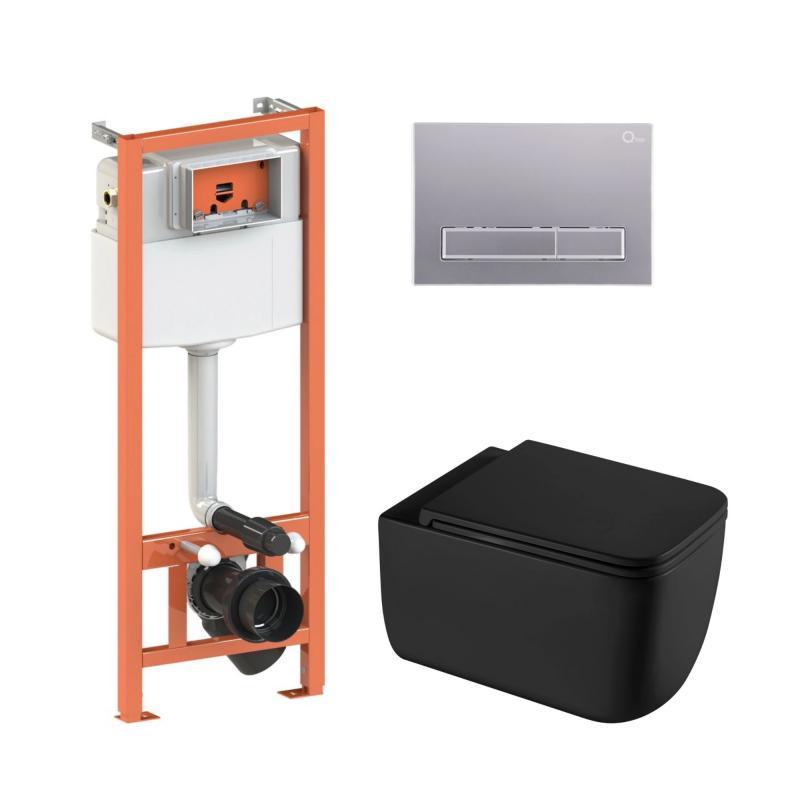 Готове рішення Qtap для ванної кімнати: підвісний унітаз Gemini Ultra Quiet 530х365х373 + комплект інсталяції Nest 4 в 1 (лінійна