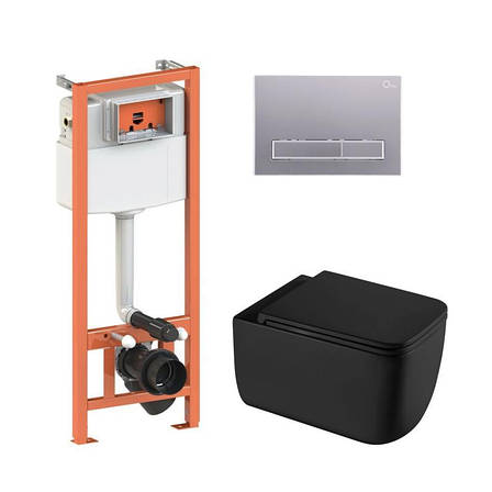 Готове рішення Qtap для ванної кімнати: підвісний унітаз Gemini Ultra Quiet 530х365х373 + комплект інсталяції Nest 4 в 1 (лінійна, фото 1